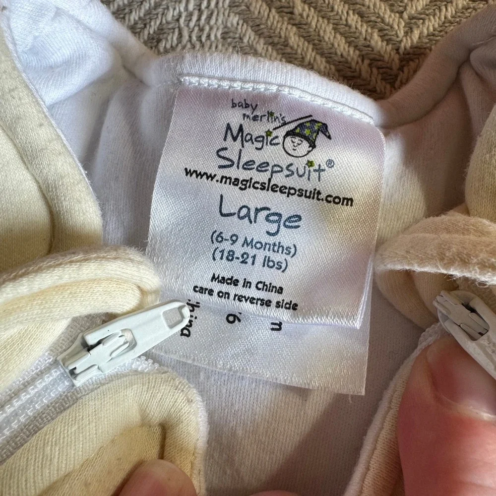 Baby Merlin's Magic Sleepsuit Cotton Large 6-9 Months 18-21 lbs